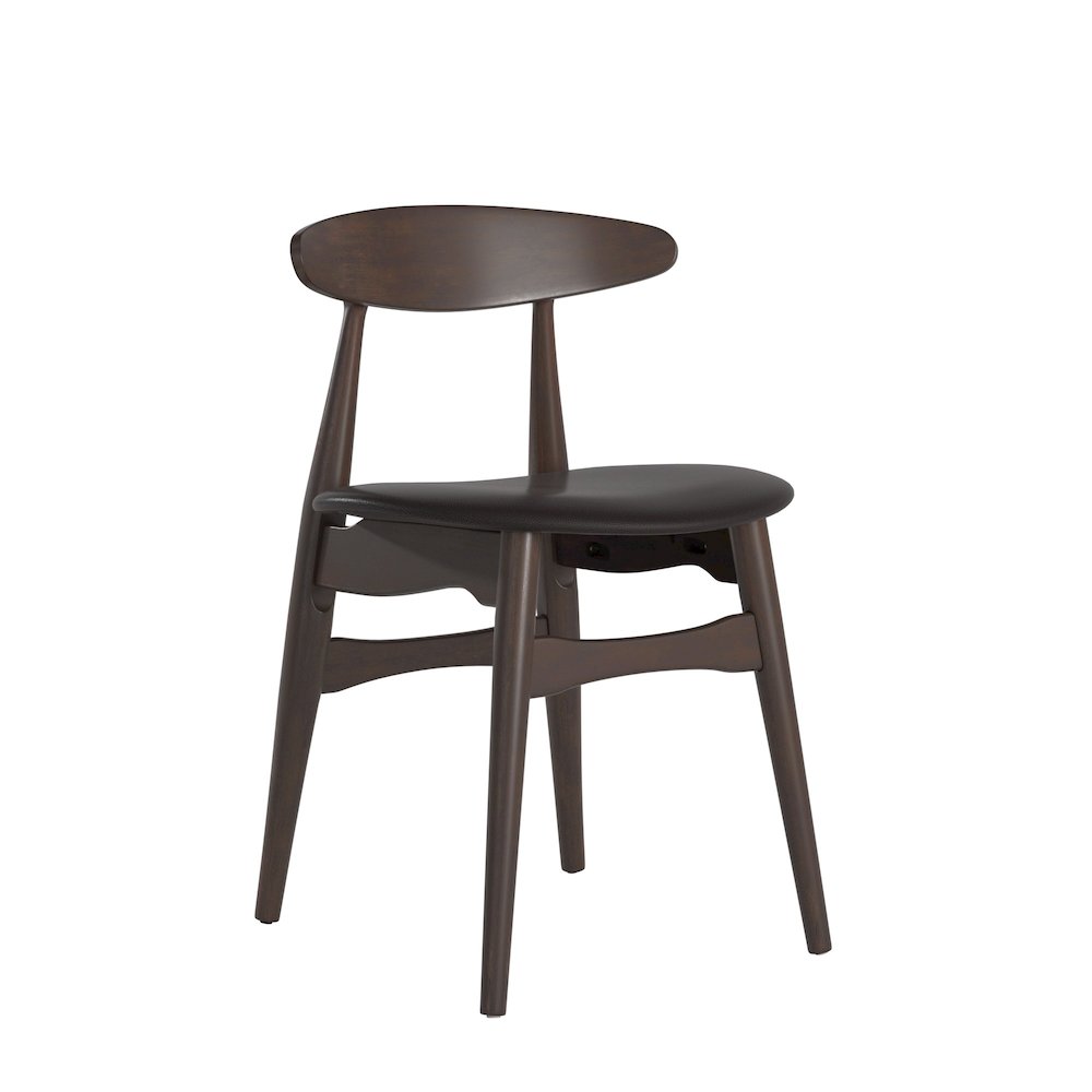 Set of 2, Black Finish Black Matte Pvc Side Chair. Picture 5