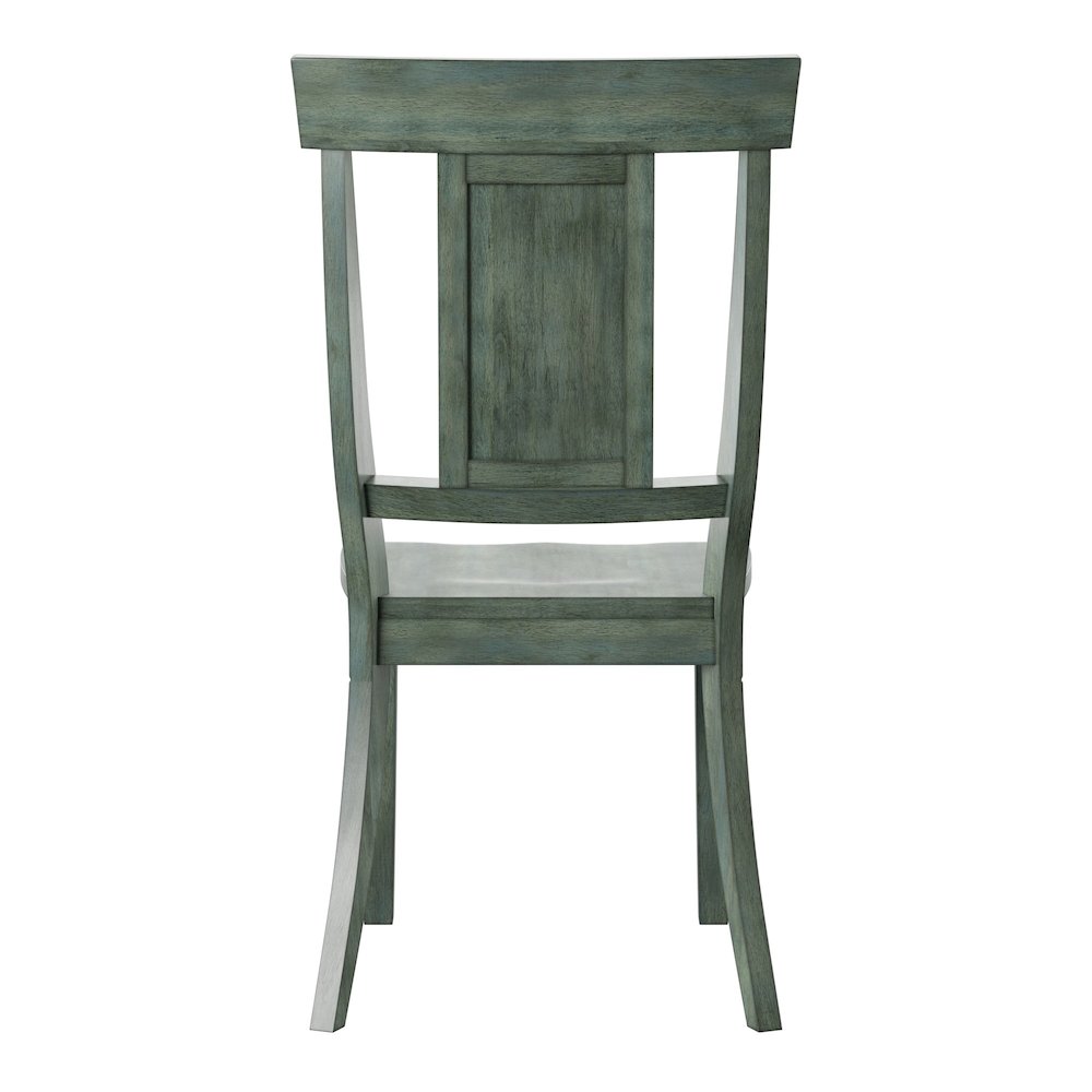 Set of 2, Antique Sage Finish Panel Back Side Chair. Picture 7