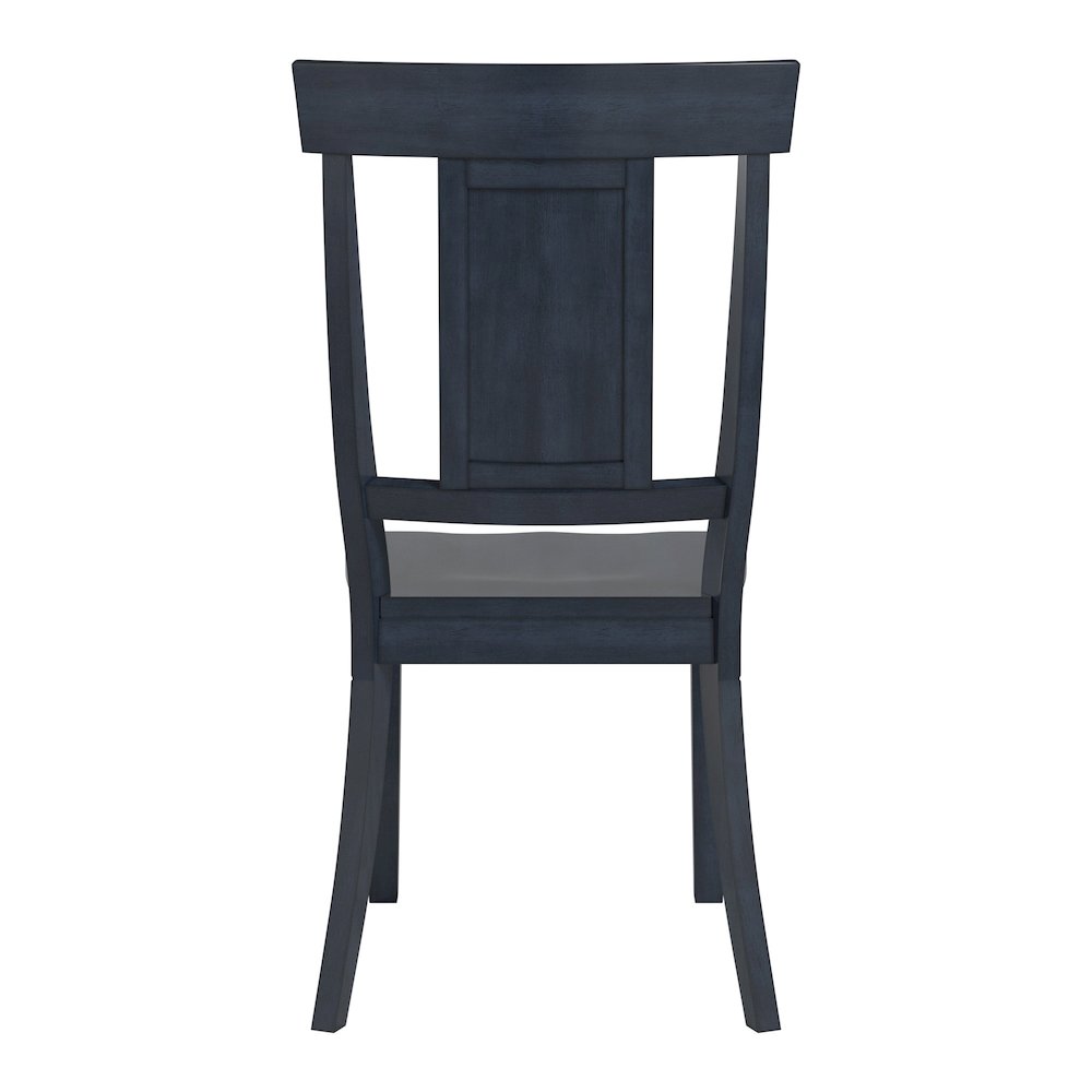 Set of 2, Antique Denim Finish Panel Back Side Chair. Picture 6