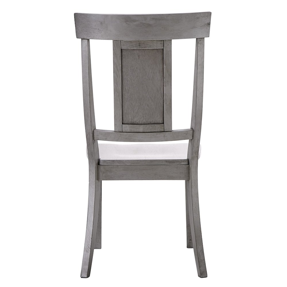 Set of 2, Antique Grey Finish Panel Back Side Chair. Picture 6