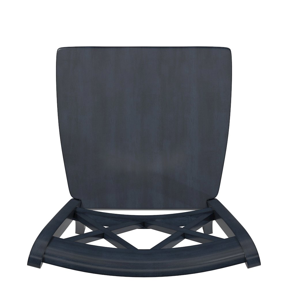 Set of 2, Antique Denim Finish Double X Back Side Chair. Picture 5