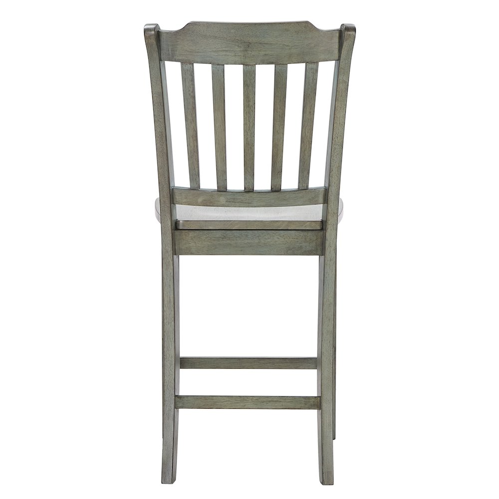 Set of 2, Antique Sage Finish Spindle Back Counter Height Chair. Picture 7