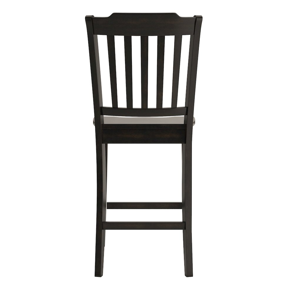 Set of 2, Antique Black Finish Spindle Back Counter Height Chair. Picture 6