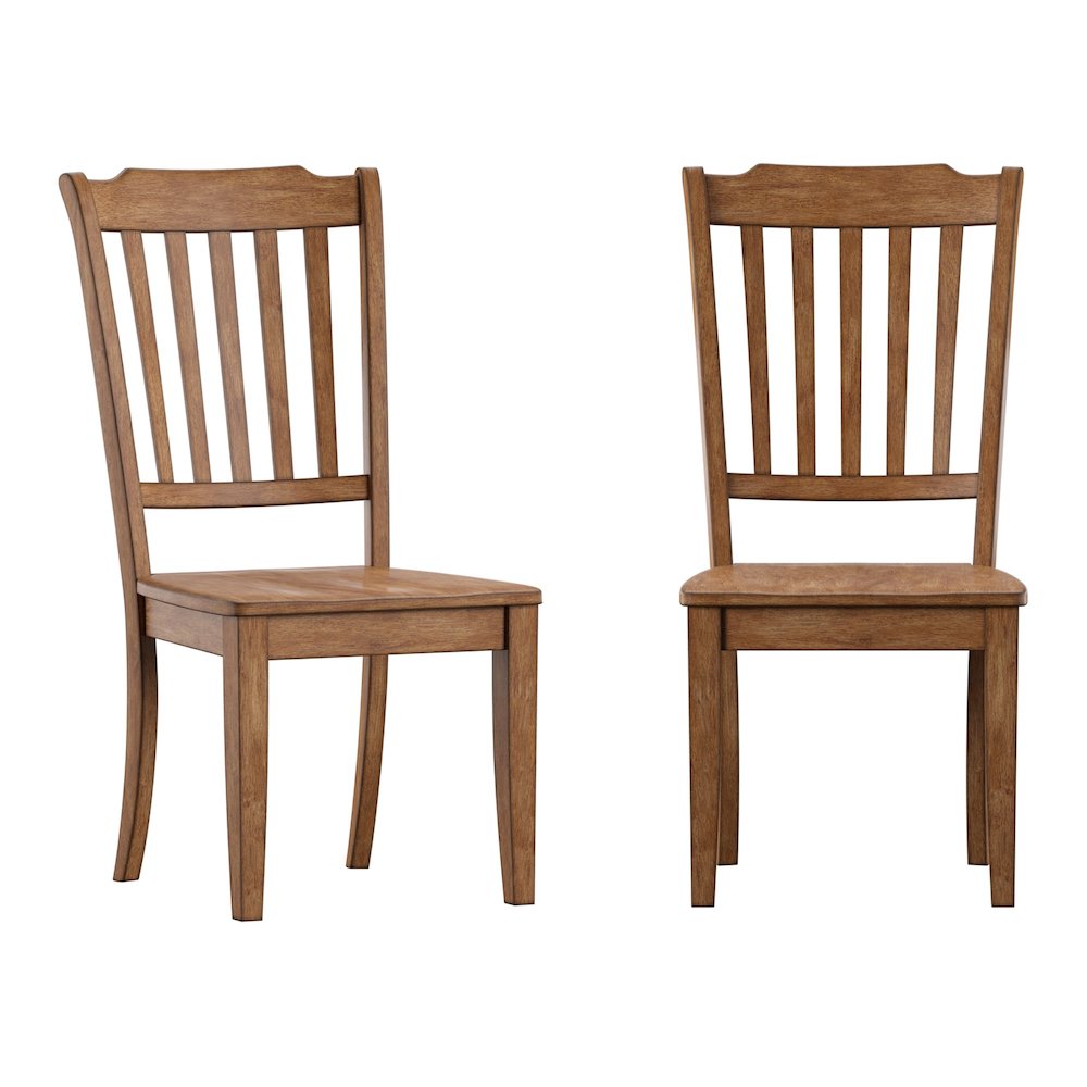 Set of 2, Oak Finish Spindle Back Side Chair. Picture 2