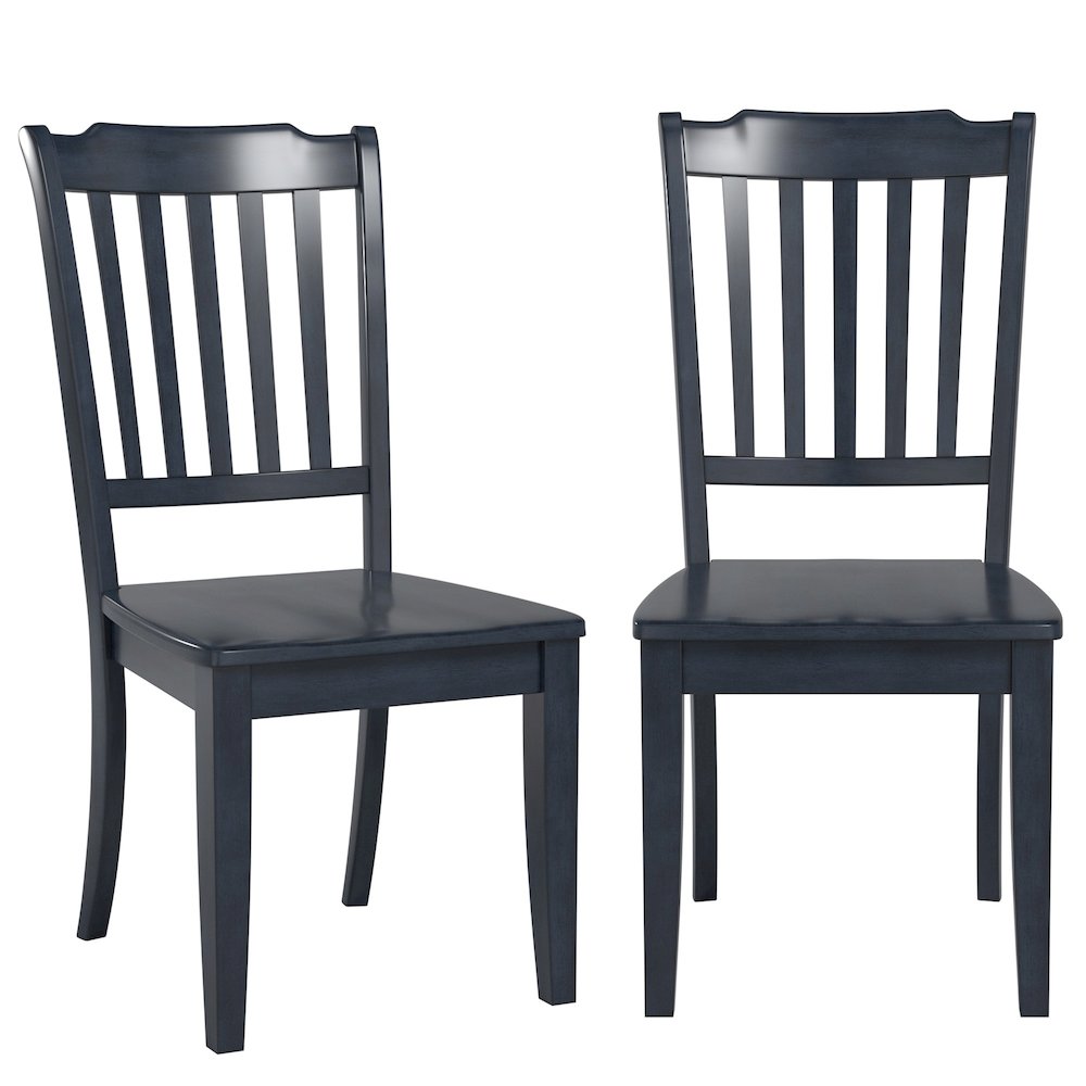 Set of 2, Antique Denim Finish Spindle Back Side Chair. Picture 2