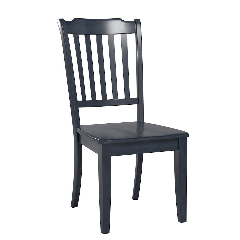 Set of 2, Antique Denim Finish Spindle Back Side Chair. Picture 4