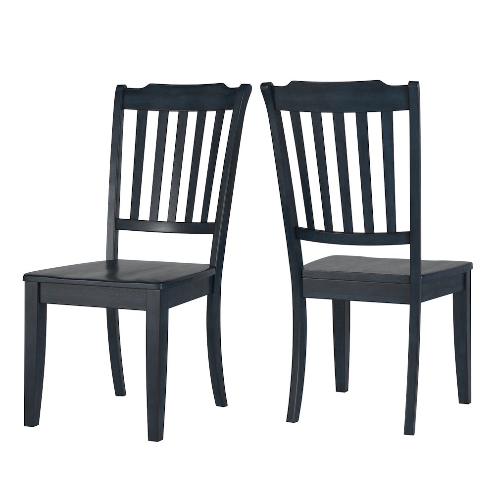 Set of 2, Antique Denim Finish Spindle Back Side Chair. Picture 7