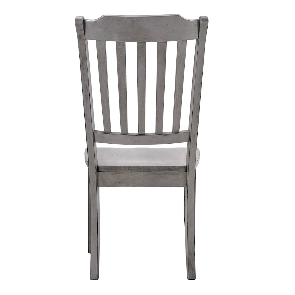 Set of 2, Antique Grey Finish Spindle Back Side Chair. Picture 6