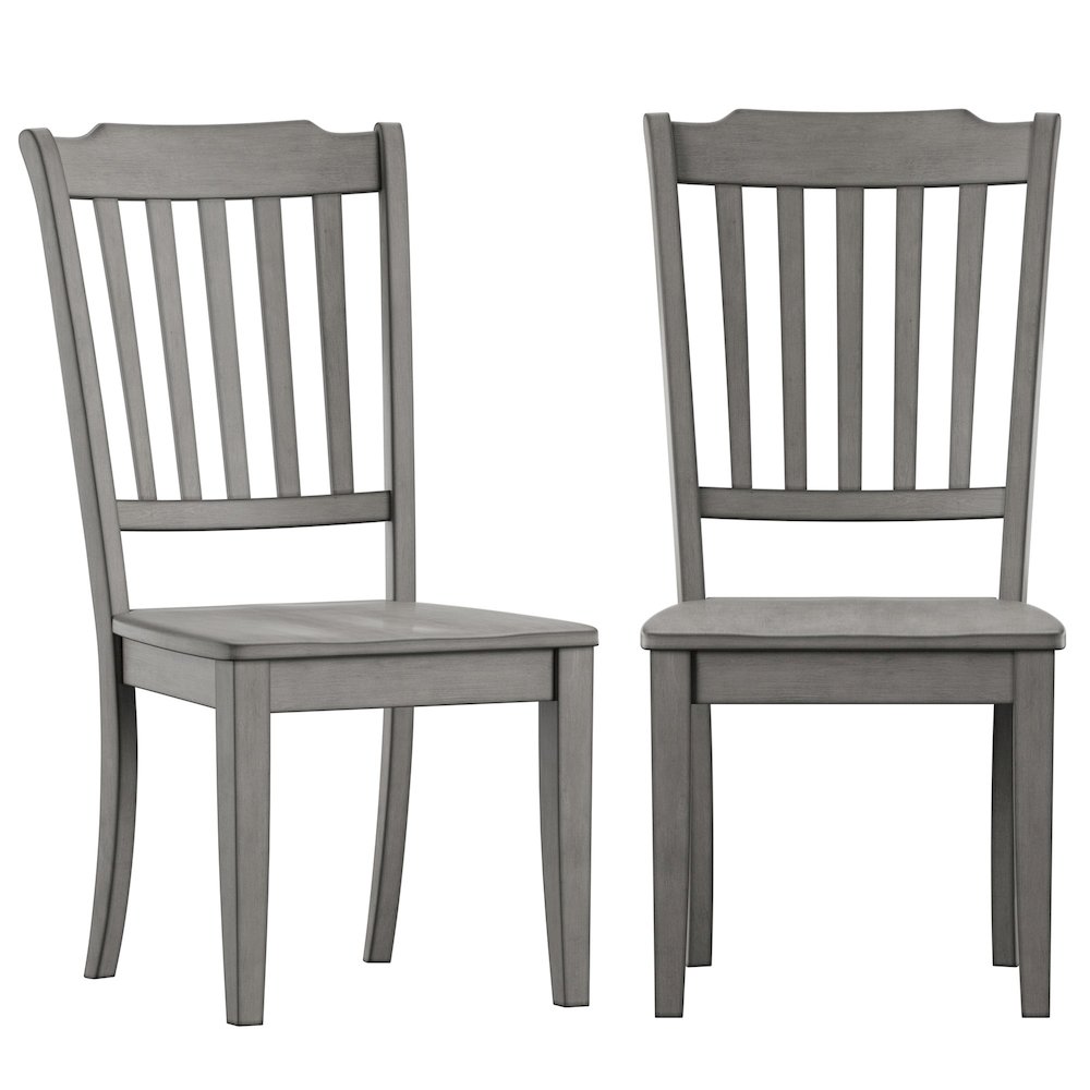Set of 2, Antique Grey Finish Spindle Back Side Chair. Picture 2