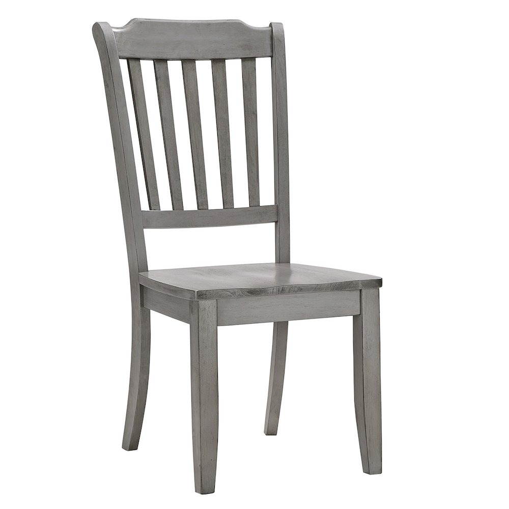 Set of 2, Antique Grey Finish Spindle Back Side Chair. Picture 4