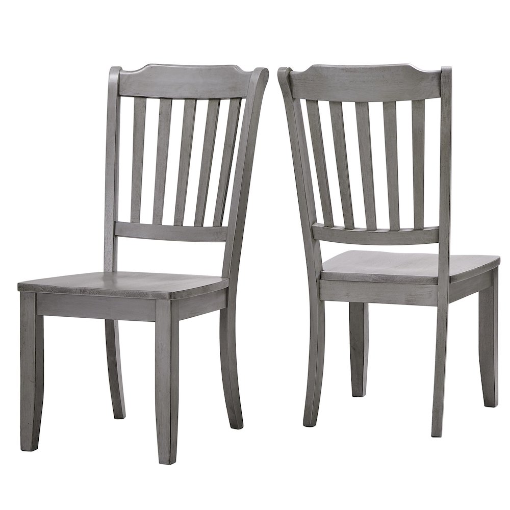 Set of 2, Antique Grey Finish Spindle Back Side Chair. Picture 7
