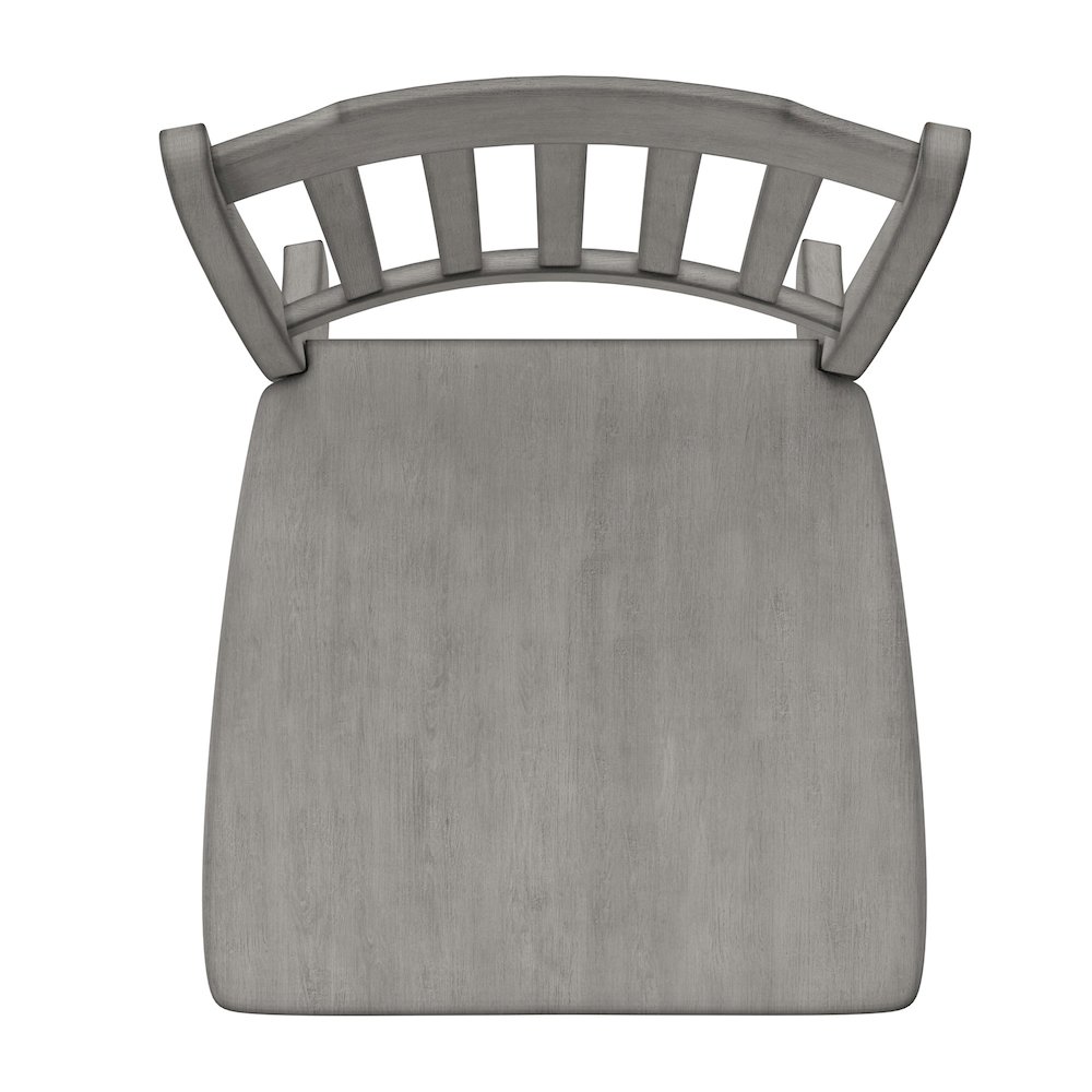 Set of 2, Antique Grey Finish Spindle Back Side Chair. Picture 5