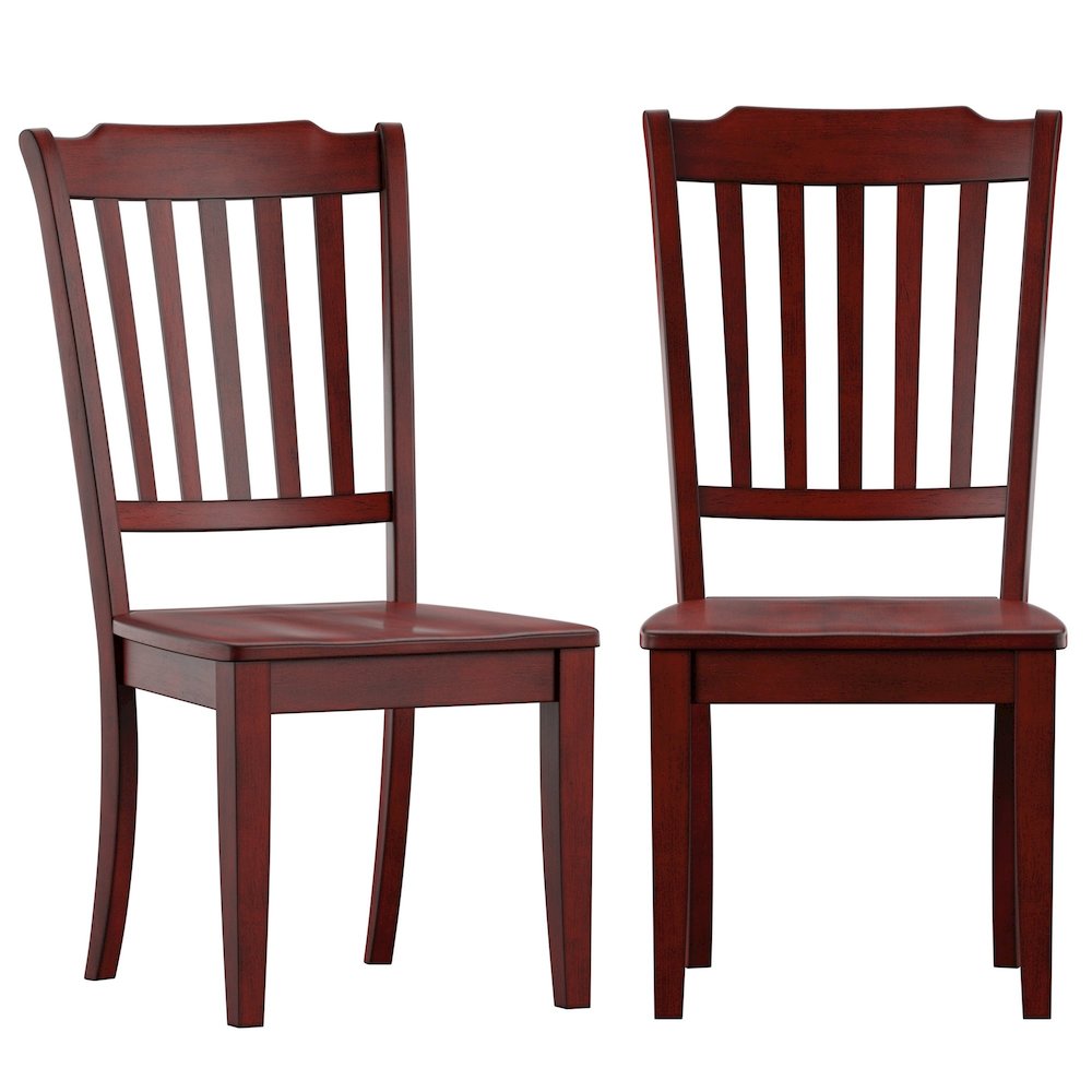 Set of 2, Antique Berry Finish Spindle Back Side Chair. Picture 3