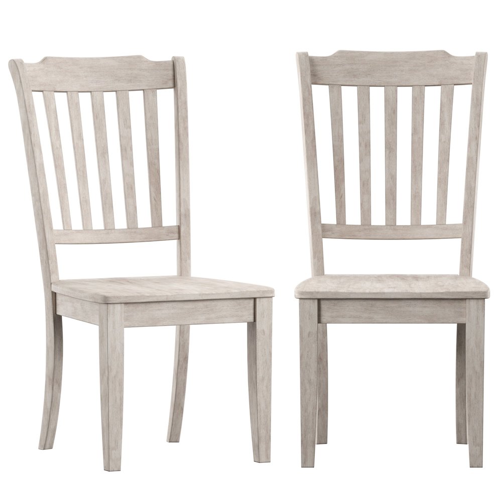Set of 2, Antique White Finish Spindle Back Side Chair. Picture 2