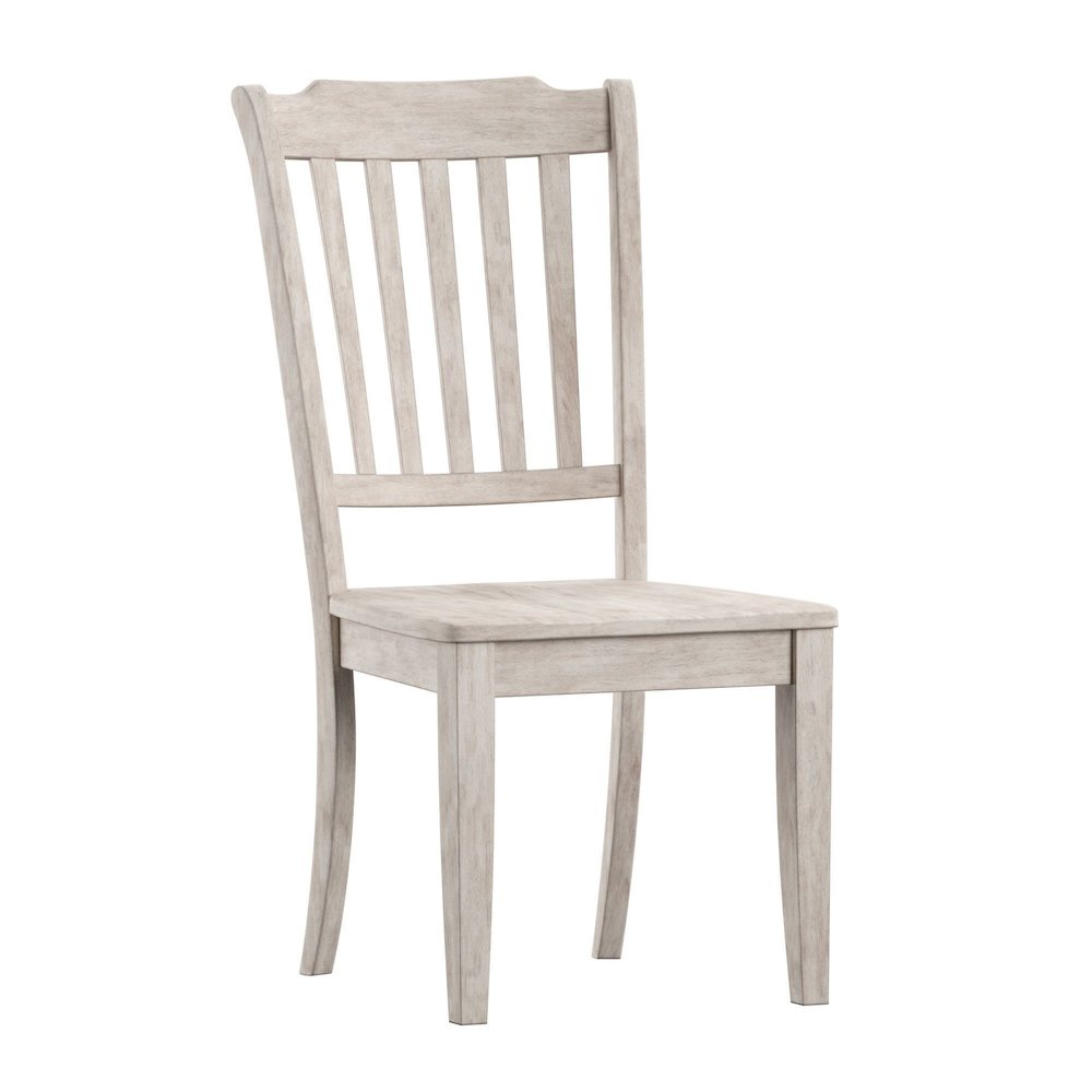 Set of 2, Antique White Finish Spindle Back Side Chair. Picture 4