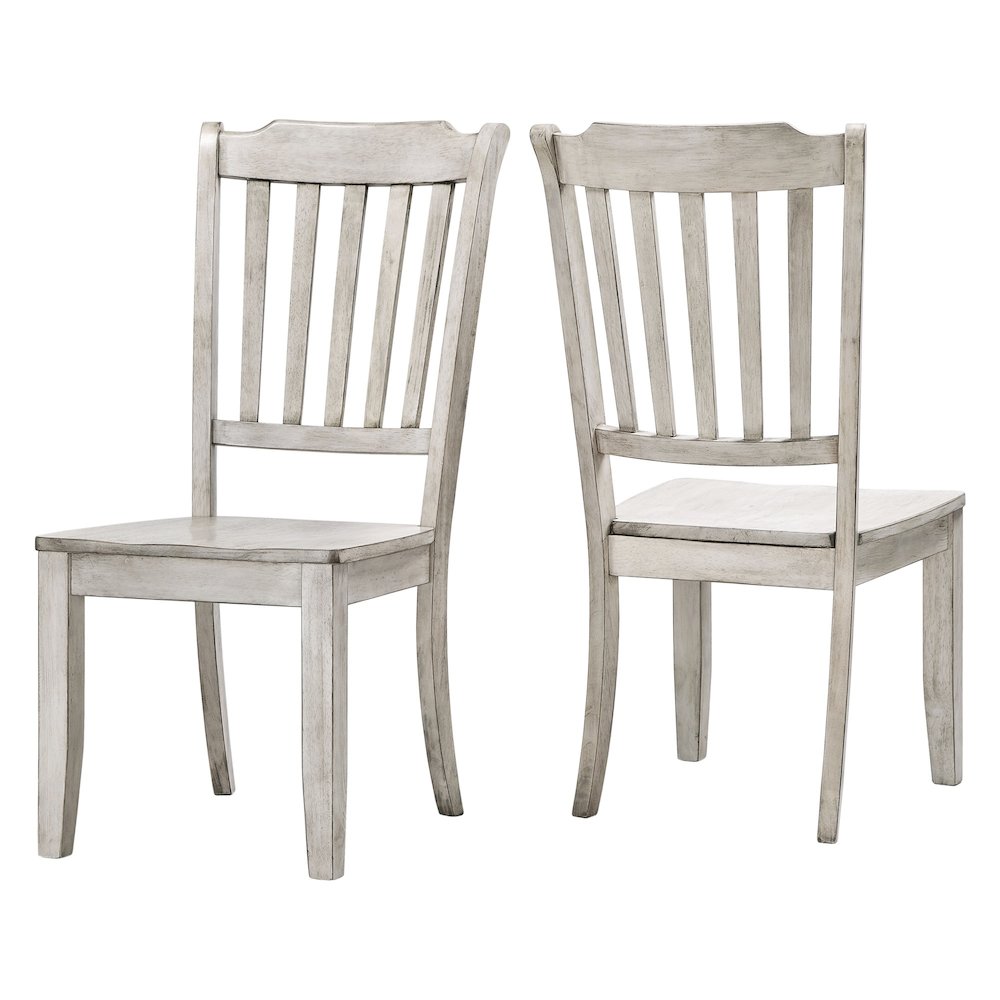 Set of 2, Antique White Finish Spindle Back Side Chair. Picture 7