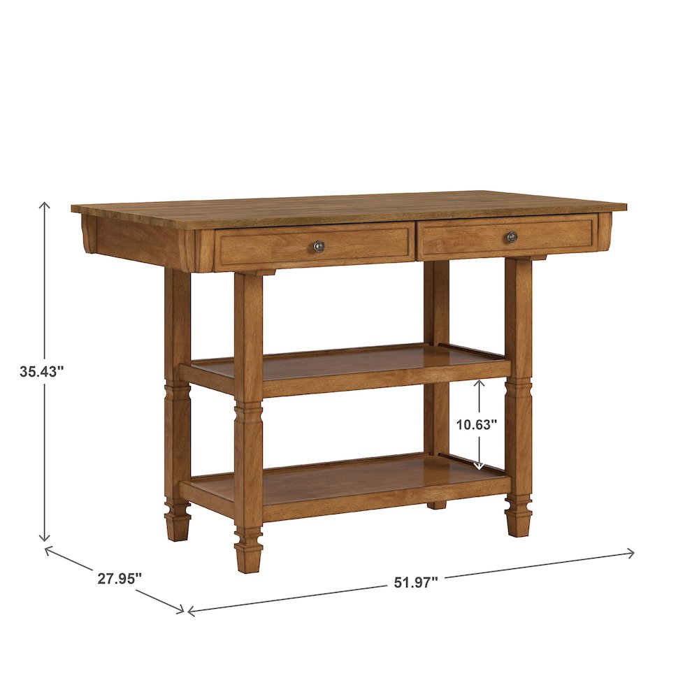 Oak Finish Kitchen Island. Picture 3