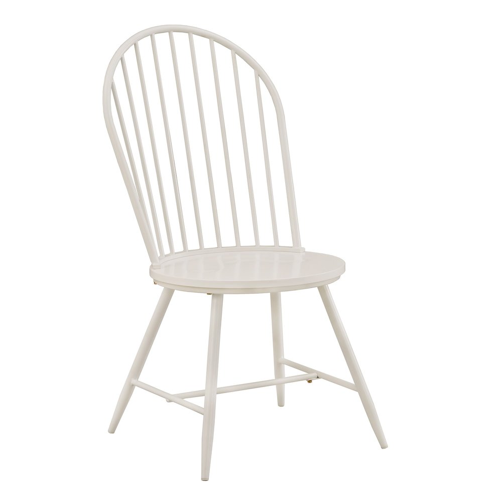 Set of 2, White Finish Metal Hoop Back Windsor Side Chair With Wood Seat. Picture 4