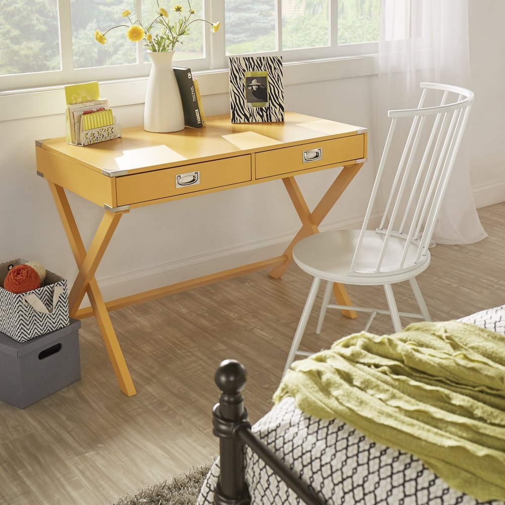 Set of 2, White Finish Metal High Back Windsor Side Chair With Wood Seat. Picture 1
