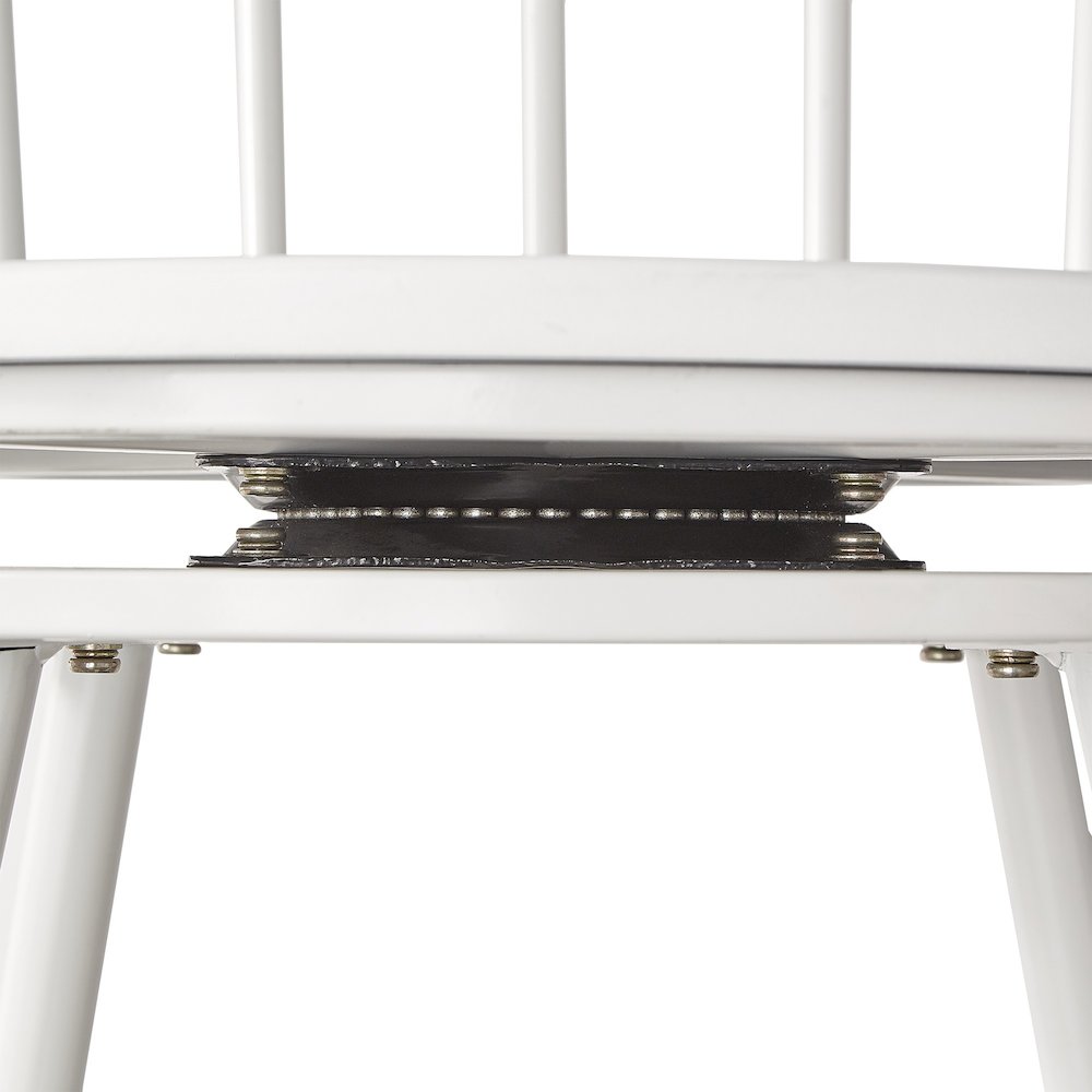 Set of 2, White Finish Low Back Windsor Counter Height Chair. Picture 3