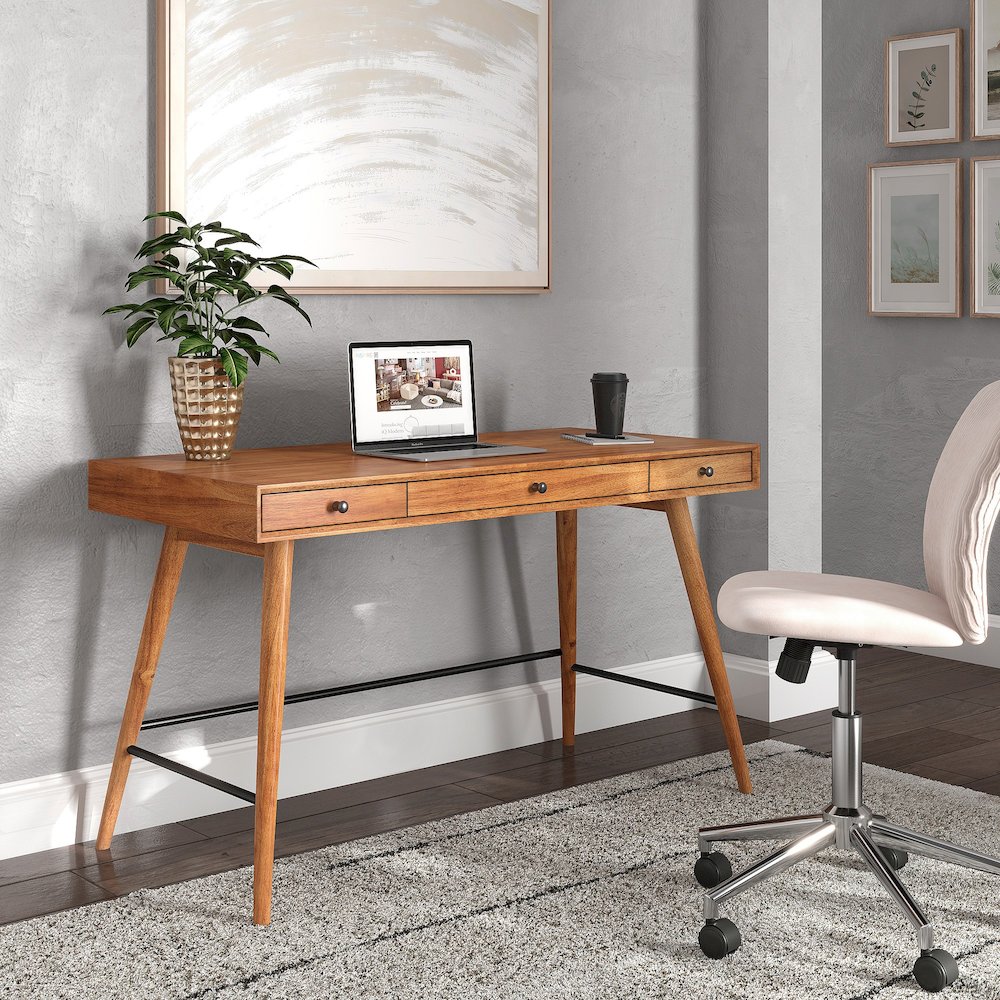 Brown Finish Sofa Writing Desk. Picture 2