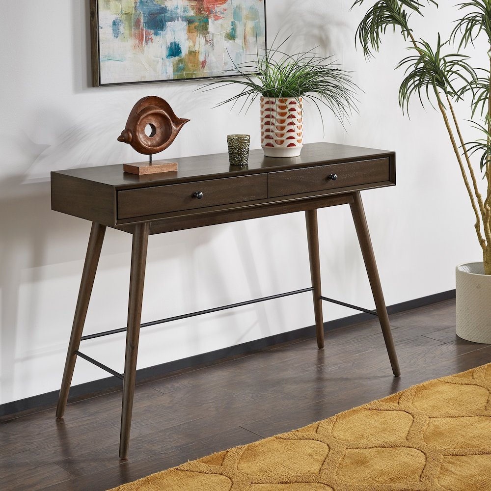 Dark Walnut Finish Sofa Table. Picture 2
