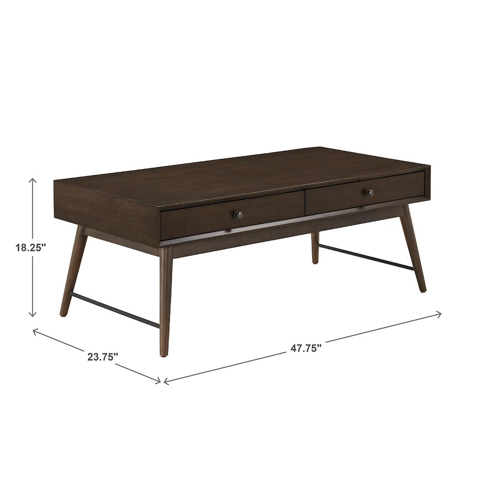 Dark Walnut Finish Coffee Table. Picture 3