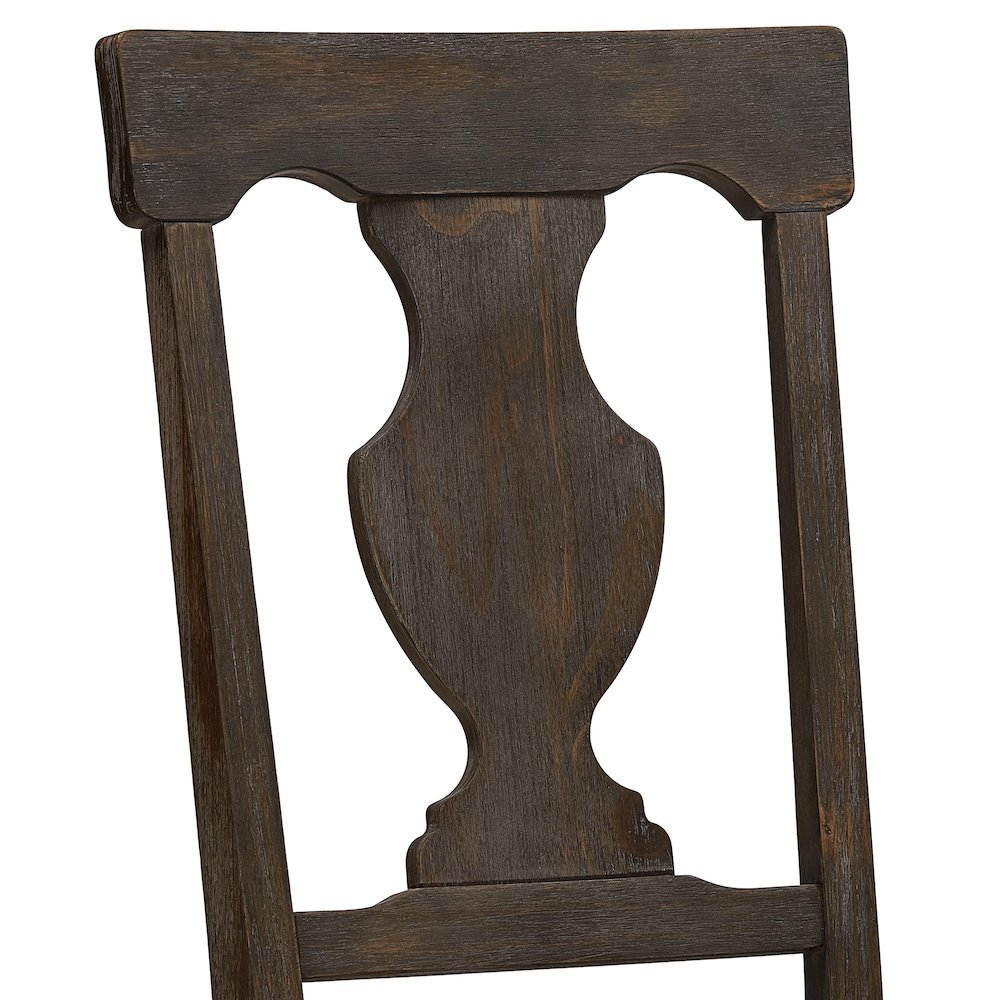 Set of 2, Wire Brushed Oak Finish Dining Chair. Picture 3