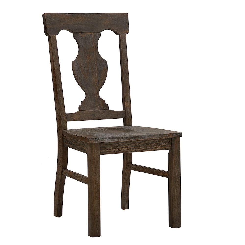 Set of 2, Wire Brushed Oak Finish Dining Chair. Picture 5
