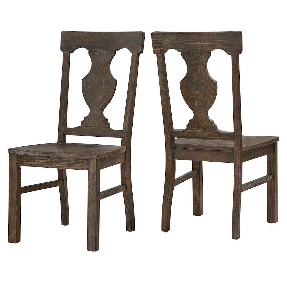 Set of 2, Wire Brushed Oak Finish Dining Chair. Picture 7