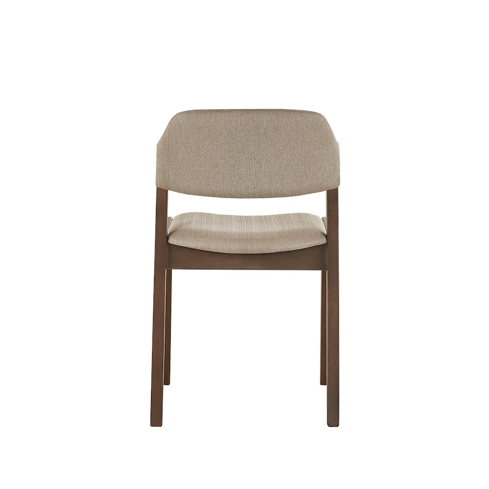 Set of 2, Walnut Finish Beige Fabric Chair. Picture 6