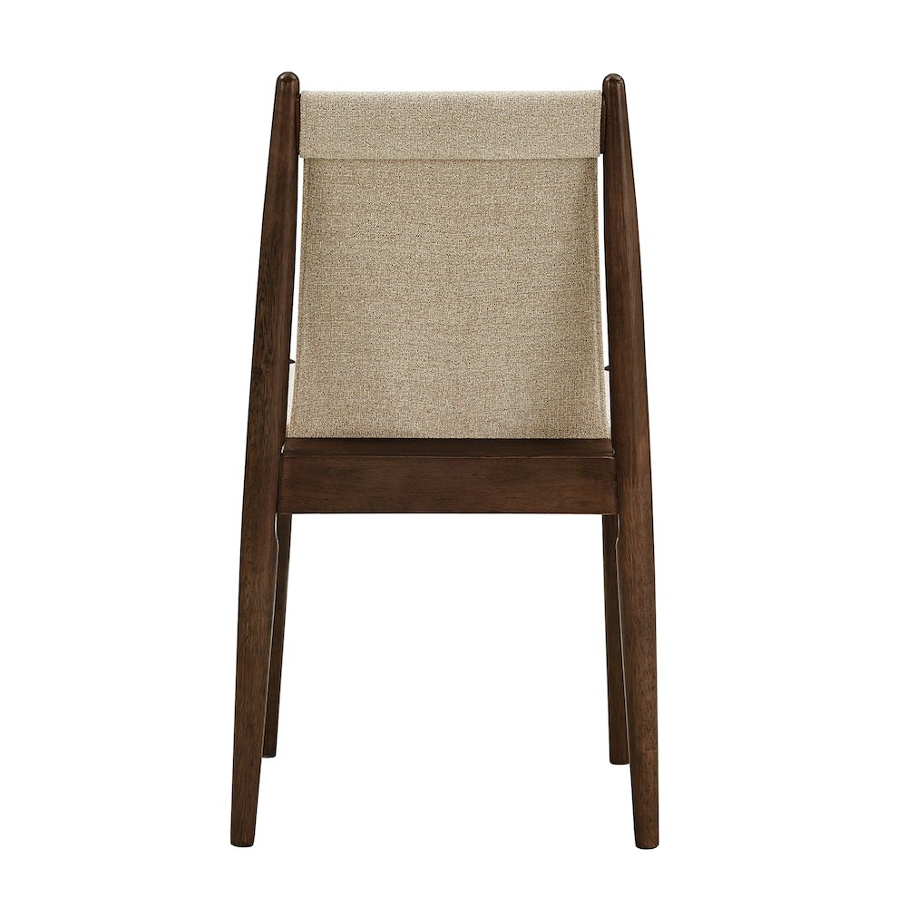 Set of 2, Walnut Finish Sand Heathered Weave Dining Chair. Picture 8