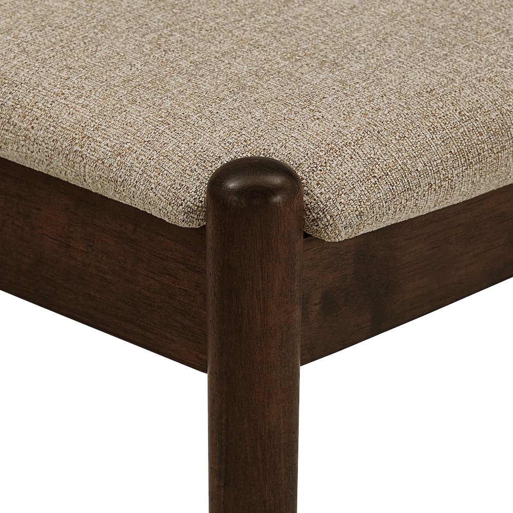 Set of 2, Walnut Finish Sand Heathered Weave Dining Chair. Picture 3