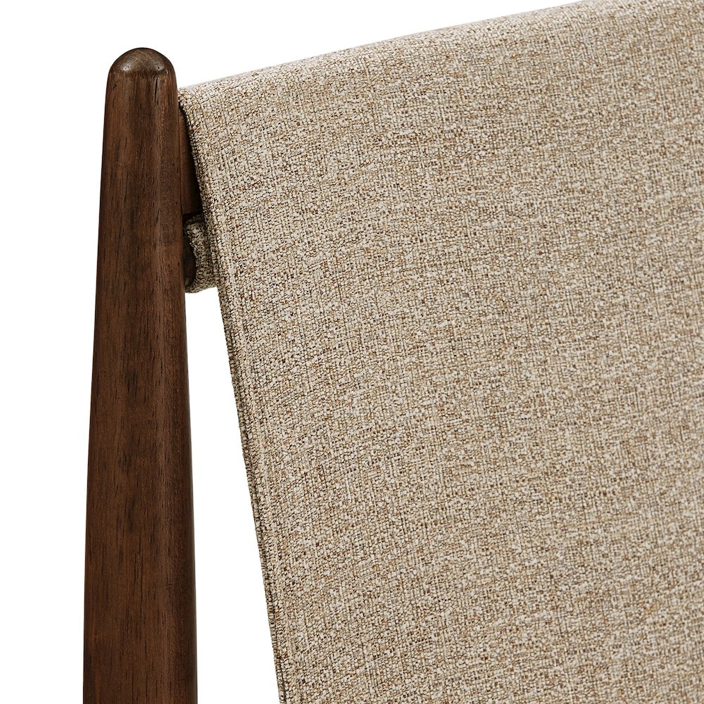 Set of 2, Walnut Finish Sand Heathered Weave Dining Chair. Picture 4