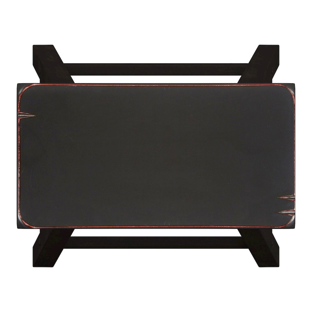 Set of 2, Black Sand-Through Finish Saddleback Stool. Picture 6