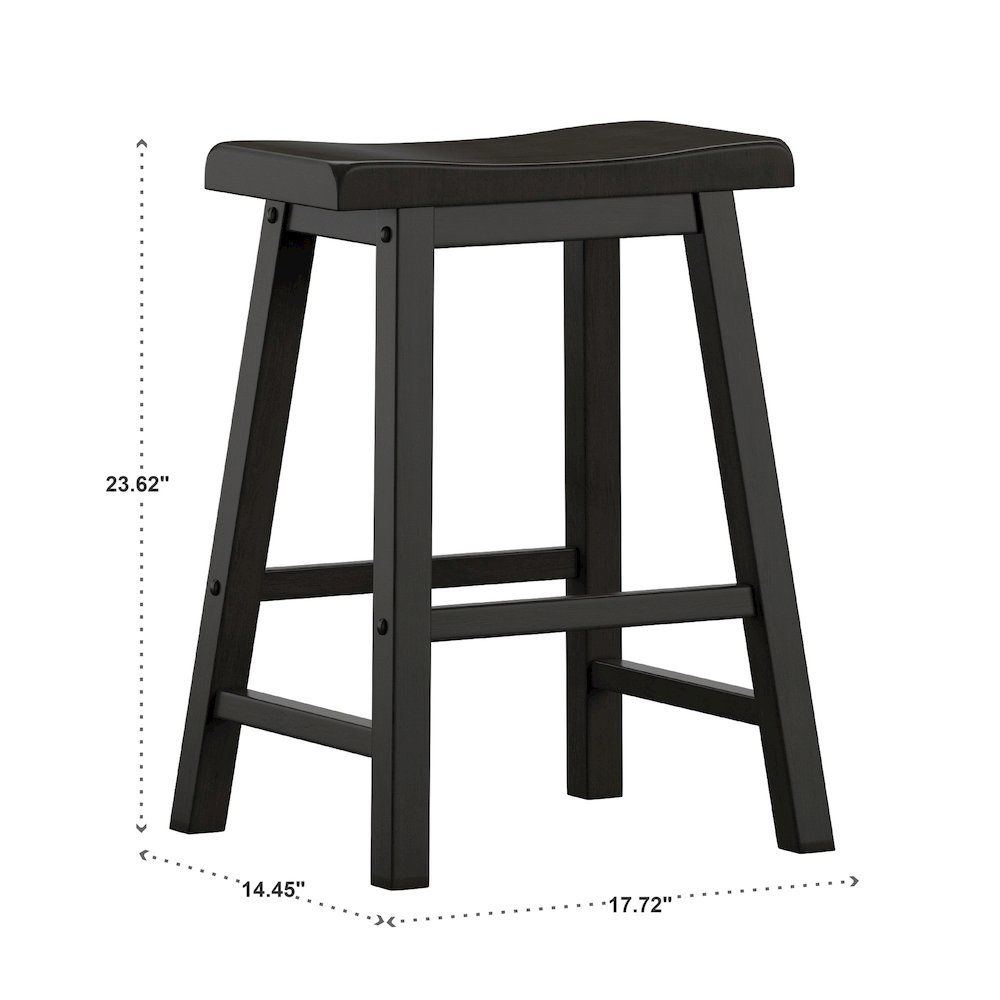 Set of 2, Vulcan Black Finish Saddleback Stool. Picture 4
