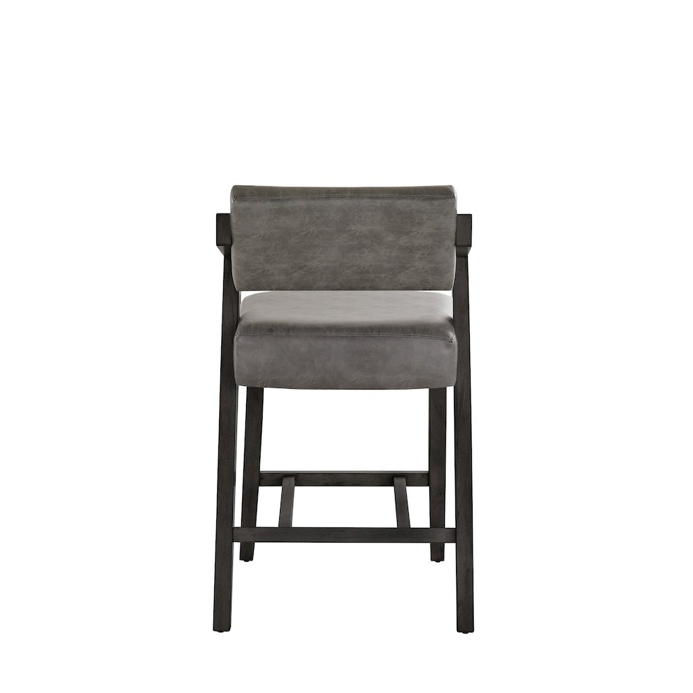 Black Wash Finish Charcoal PU Counter Height Chair. Picture 6