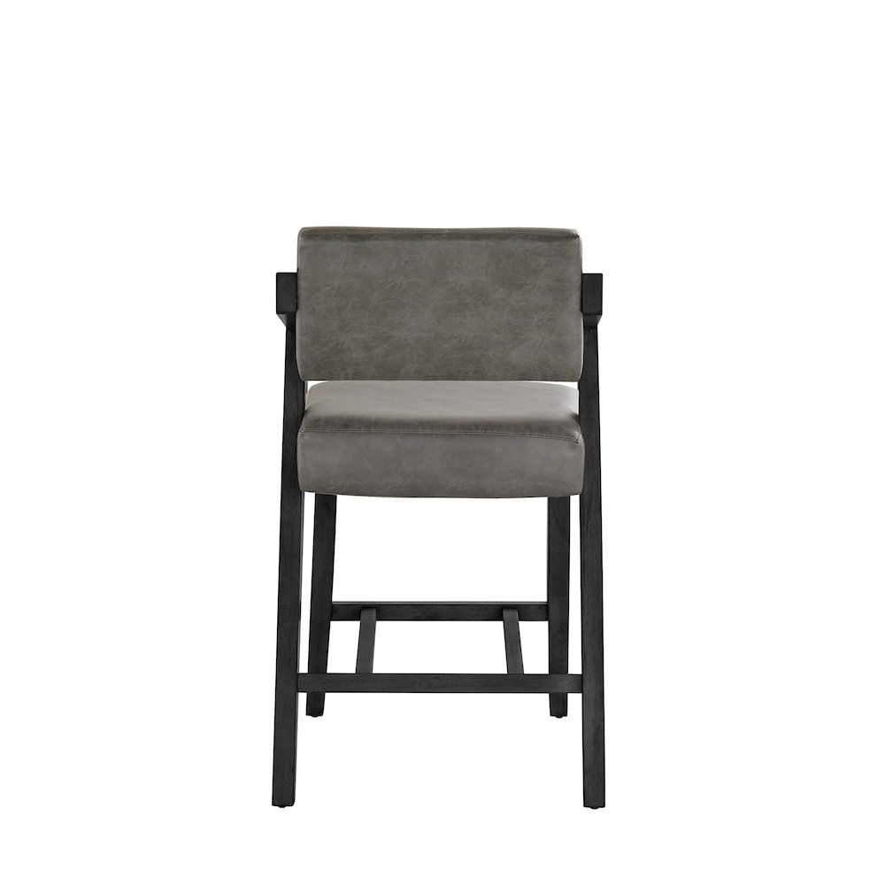 Black Wash Finish Charcoal PU Counter Height Chair. Picture 1