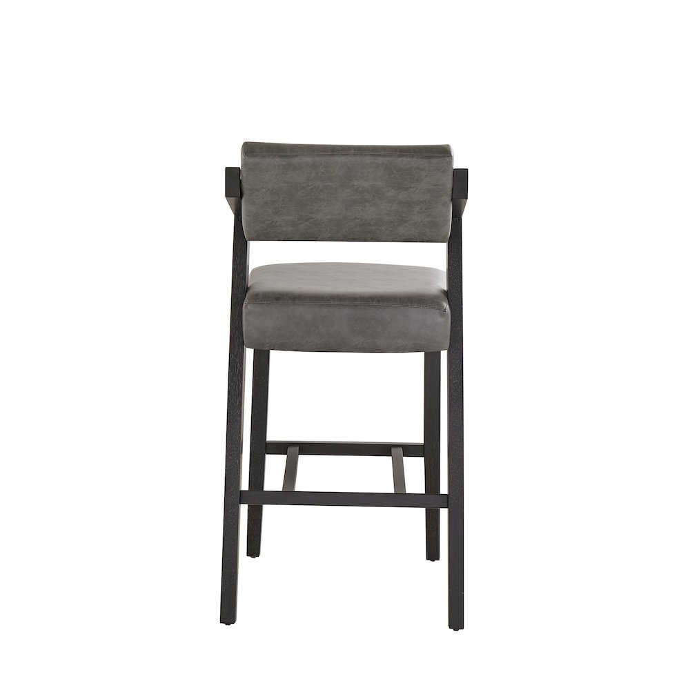 Black Wash Finish Charcoal PU Bar Height Chair. Picture 6