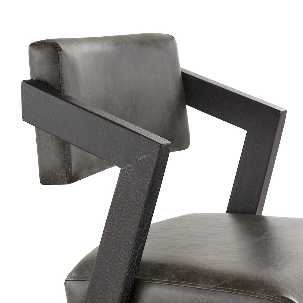 Black Wash Finish Charcoal PU Bar Height Chair. Picture 3