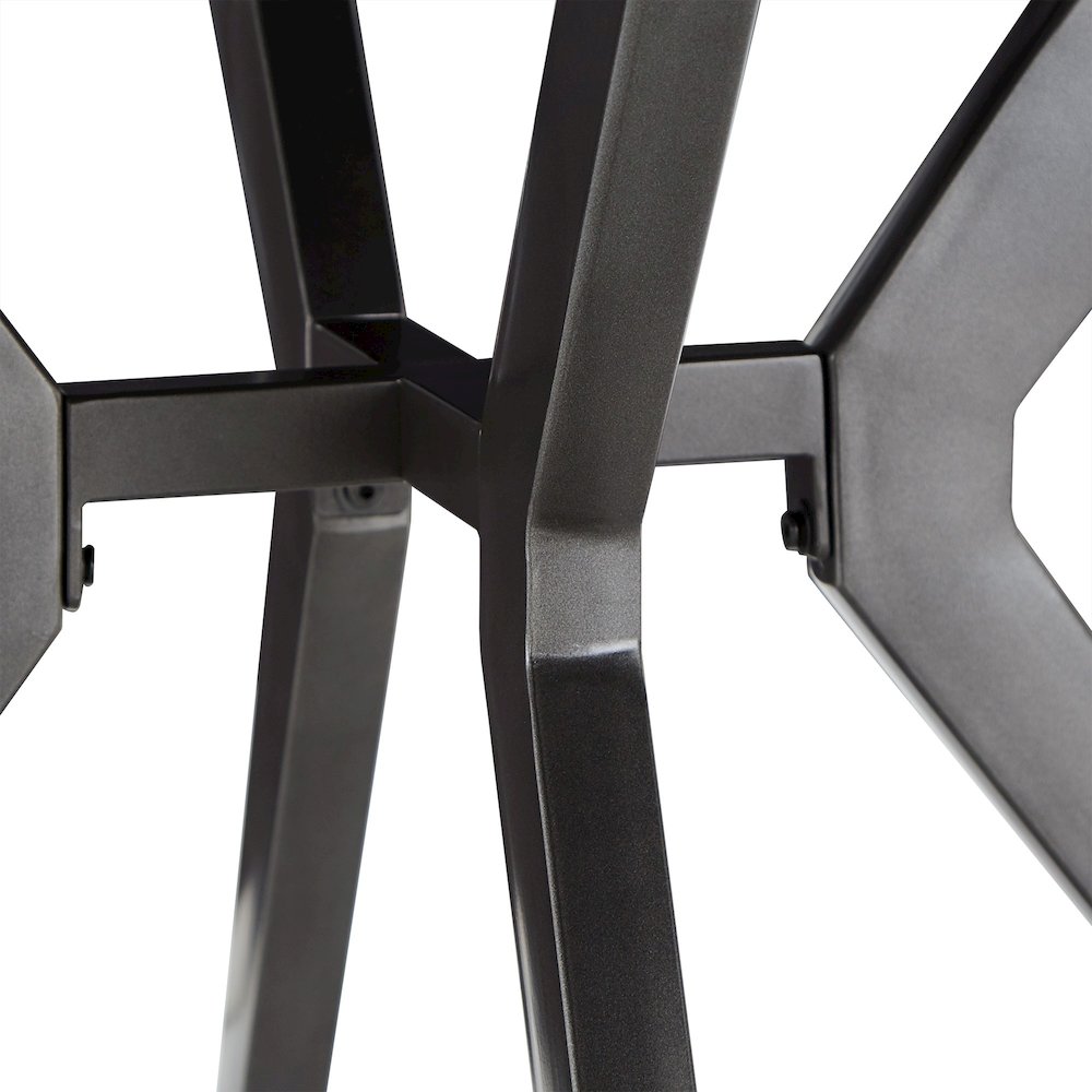 Light Pine Finish 45" Round Dining Table With Iron Grey Metal Base. Picture 3