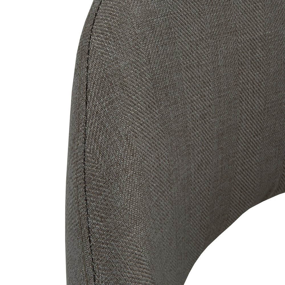 Set of 2, Iron Grey Finish Metal Grey Herringbone Fabric Dining Chair. Picture 3