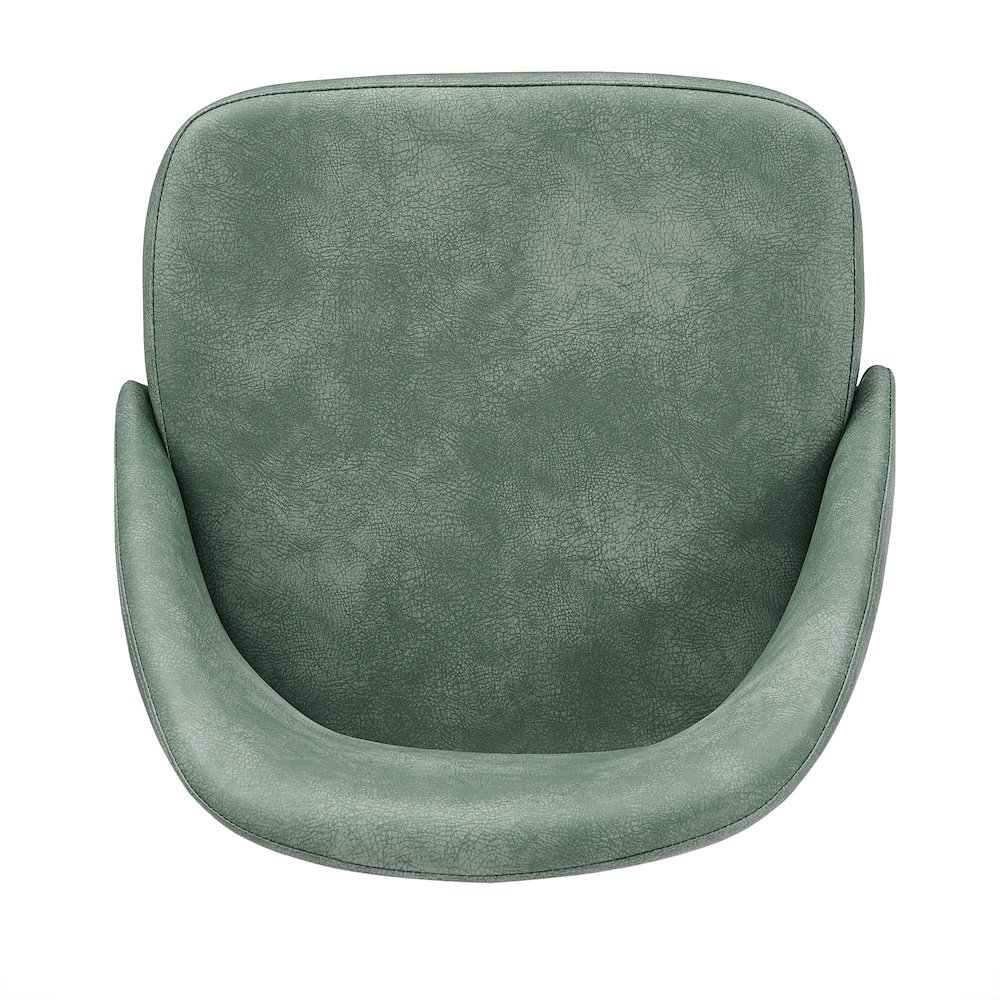 Set of 2, Iron Grey Finish Metal Teal PU Dining Chair. Picture 7