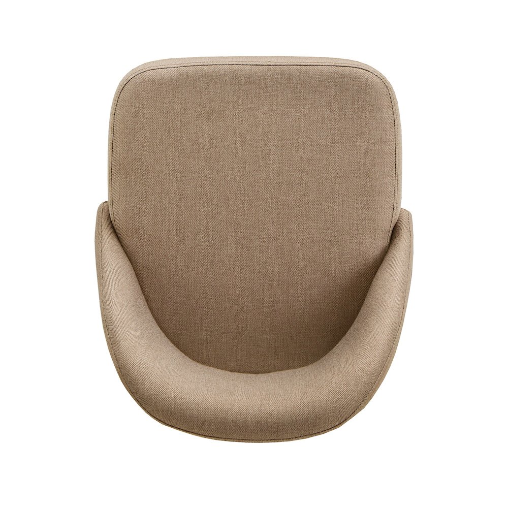 Set of 2, Iron Grey Finish Metal Beige Fabric Swivel Counter Height Chair. Picture 7