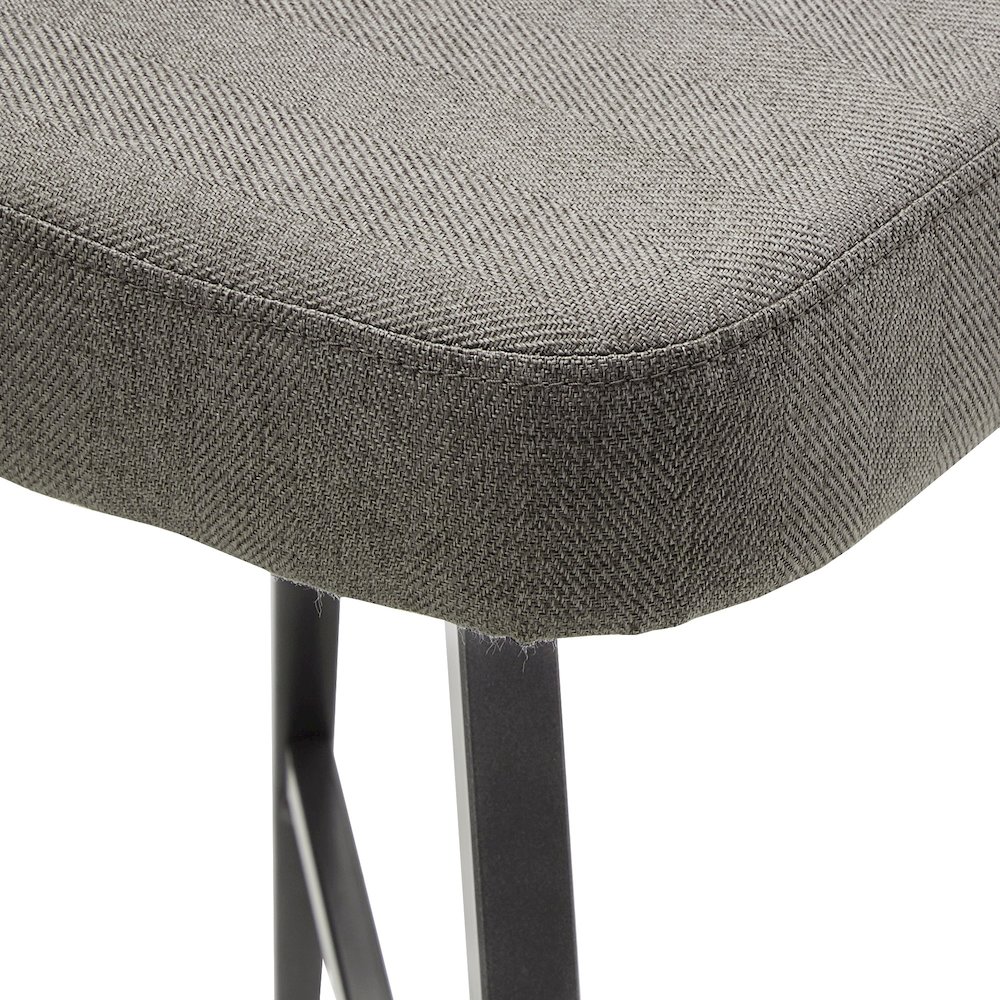 Set of 2, Iron Grey Finish Metal Grey Fabric Swivel Counter Height Chair. Picture 3