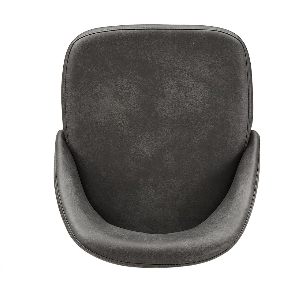 Set of 2, Iron Grey Finish Metal Dark Grey PU Swivel Counter Height Chair. Picture 8