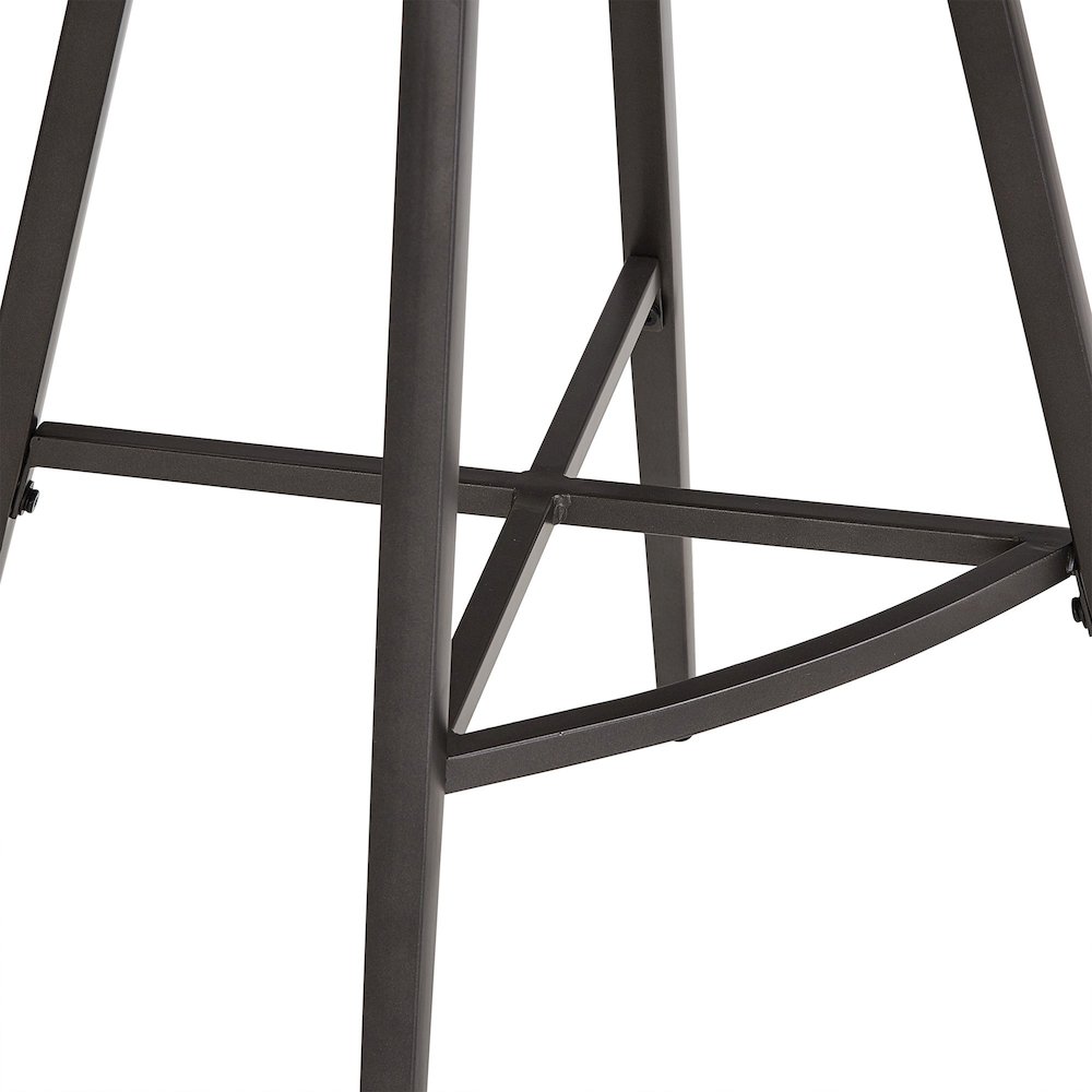 Set of 2, Iron Grey Finish Metal Light Grey PU Swivel Counter Height Chair. Picture 4