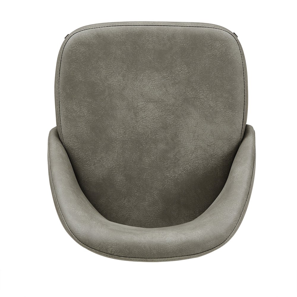 Set of 2, Iron Grey Finish Metal Light Grey PU Swivel Counter Height Chair. Picture 8