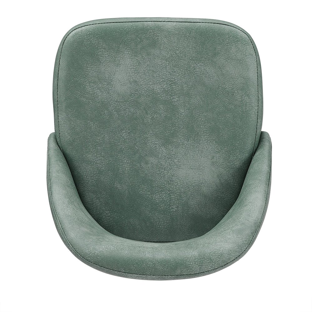 Set of 2, Iron Grey Finish Metal Teal PU Swivel Counter Height Chair. Picture 8