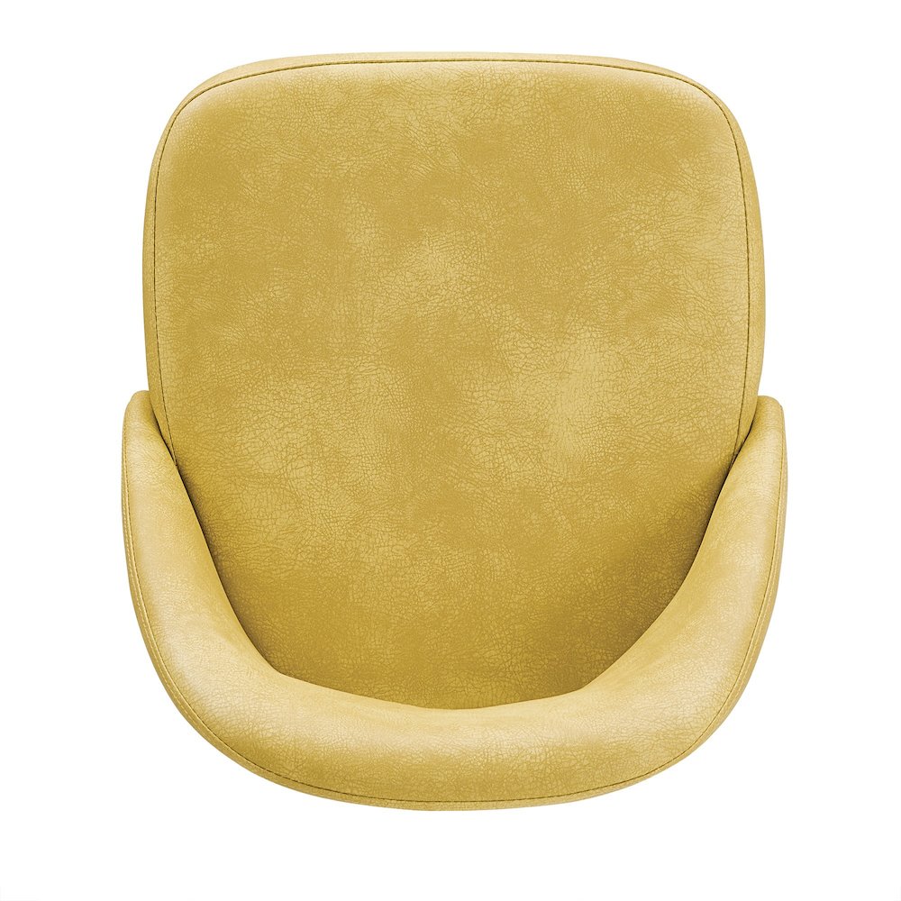 Set of 2, Iron Grey Finish Metal Yellow PU Swivel Counter Height Chair. Picture 8